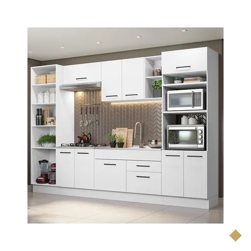 Armário de Cozinha Completa 330cm Branco Agata Madesa 02