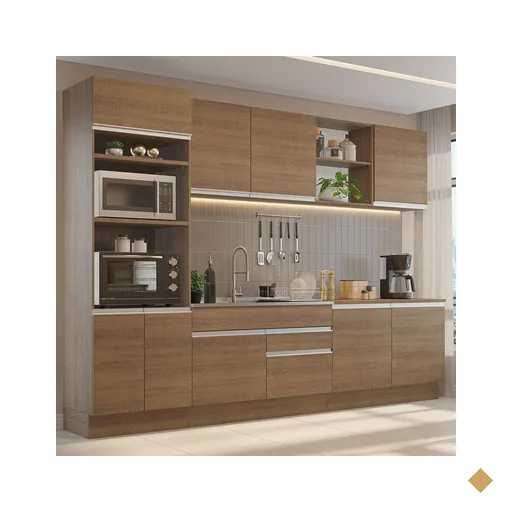Armário de Cozinha Completa 310cm Rustic Glamy Madesa 02