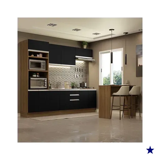 Cozinha Completa Madesa Glamy 315002 com Armário, Balcão e Bancada (Sem Tampo…