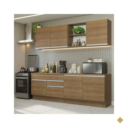 Armário de Cozinha Completa 240cm Rustic Glamy Madesa 06