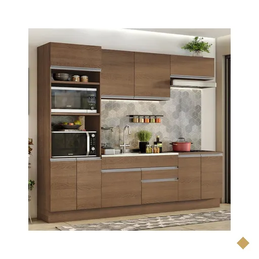 Armário de Cozinha Completa 270cm Rustic Glamy Madesa 13