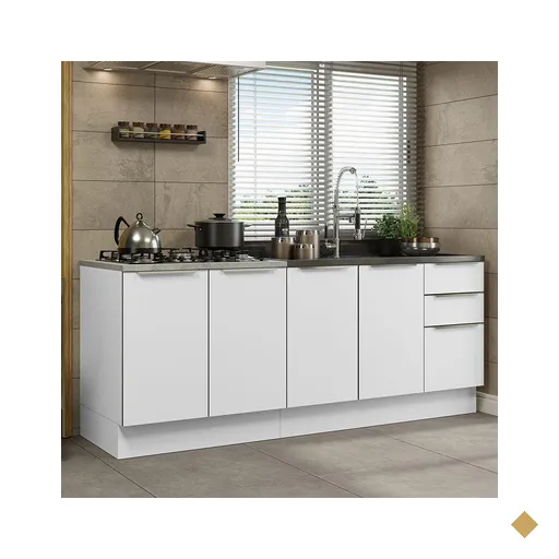 Kit com 2 Balcões de Cozinha Madesa Lux 4 Portas 3 Gavetas (Sem Tampo e Pia)…