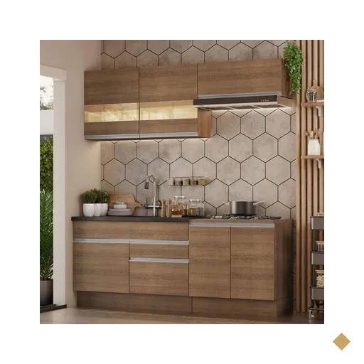 Armário de Cozinha Completa 200cm Rustic Glamy Madesa 07