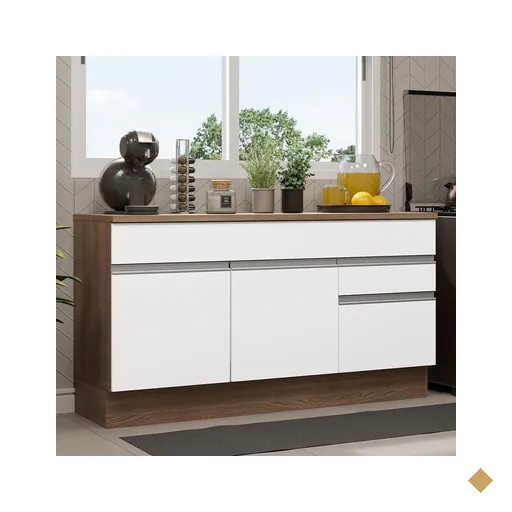 Balcão Gabinete de Pia Armário de Cozinha 150 cm 2 Gavetas 2 Portas (Com…