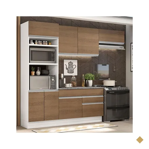 Armário de Cozinha Completa 270cm Branco/Rustic Glamy Madesa 14