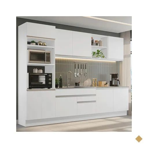Armário de Cozinha Completa 310cm Branco Glamy Madesa 02