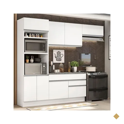 Armário de Cozinha Completa 270cm Branco Glamy Madesa 14