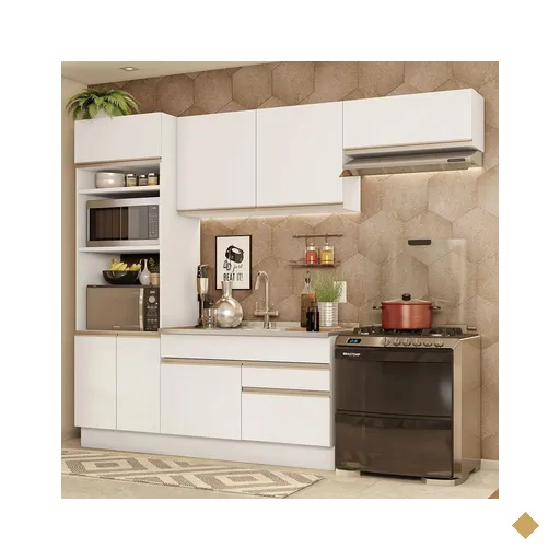 Armário de Cozinha Completa 270cm Branco Glamy Madesa 15