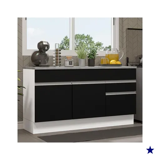 Balcão Gabinete de Pia Armário de Cozinha 150 cm 2 Gavetas 2 Portas (Com…