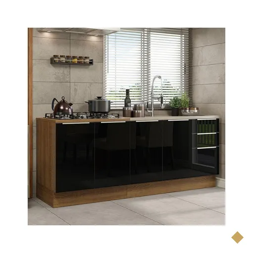 Kit com 2 Balcões de Cozinha Madesa Lux 4 Portas 3 Gavetas (Sem Tampo e Pia)…