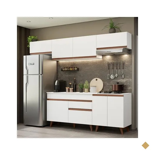 Armário de Cozinha Completa 260cm Branco Reims Madesa 10
