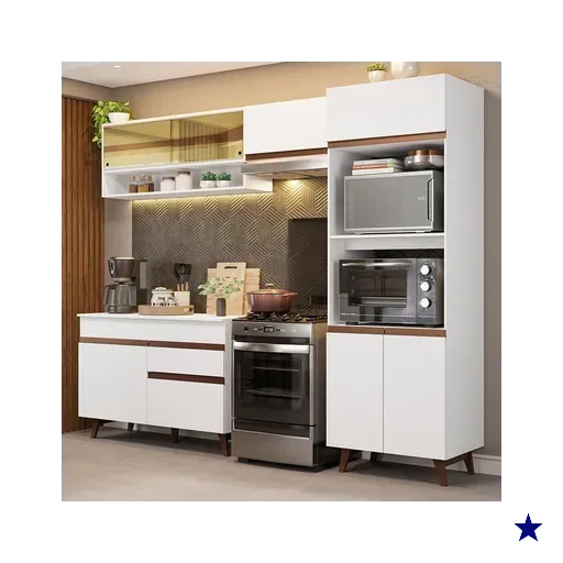 Armário de Cozinha Completa 260cm Branco Reims Madesa 12