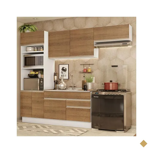 Armário de Cozinha Completa 270cm Branco/Rustic Glamy Madesa 15