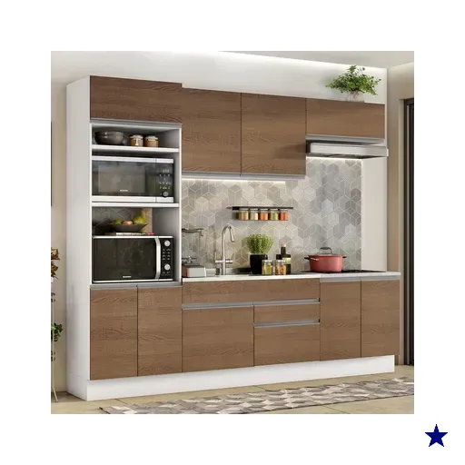 Armário de Cozinha Completa 270cm Branco/Rustic Glamy Madesa 13