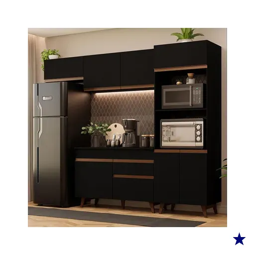Cozinha Completa Madesa Reims 260008 com Armário e Balcão 210 x 260 x 52 cm -…