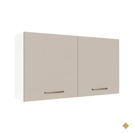 Armário de Cozinha Aéreo 120 cm 2 Portas Branco/Crema Agata Madesa