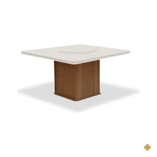Mesa Amsterdã Tampo Giratório Dobuê Cedro / Off White 1,36m