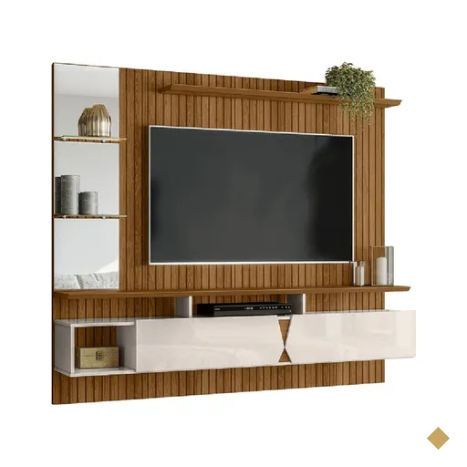 Painel para TV até 55 Polegadas com Espelho 1,83m Intense Ripado Impressão 3D…