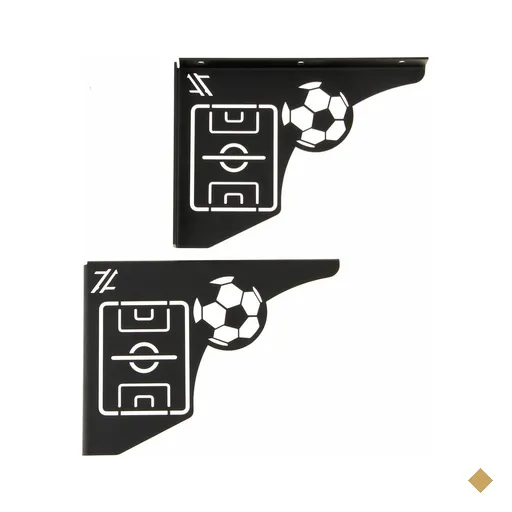 Mãos Francesas Ornamentada 20cm Campo de Futebol Aço Preto Zarg