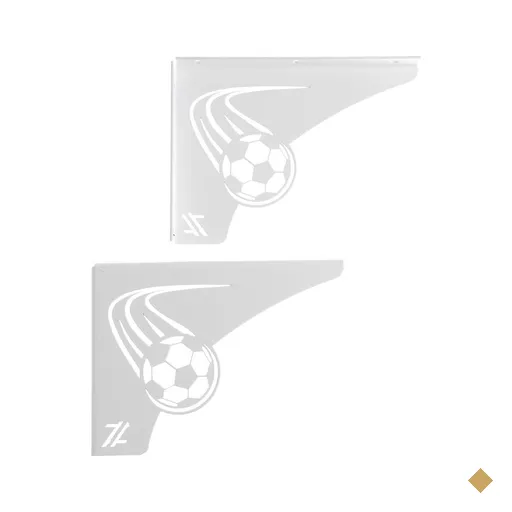 Par de Mão Francesa Aço Branca Decorativa 20cm Futebol Bola Rápida Zarg
