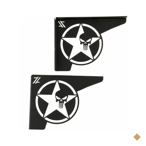 Par Mãos Francesas Pretas Ornamentadas 20cm 4x4 Estrela Caveira Justiceiro…