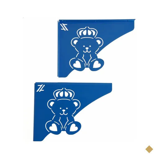 Par Mãos Francesas Decorativas 20cm Menino Ursinho Rei Azul Aço Ornamentadas