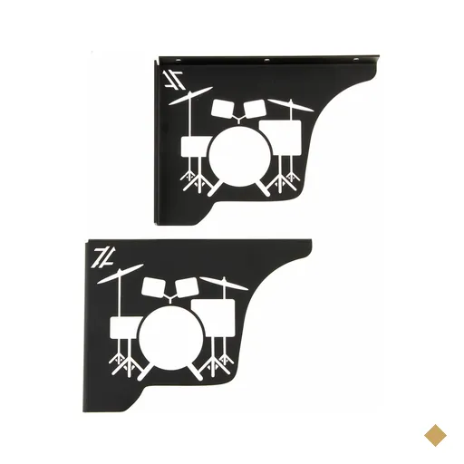 Par Mão Francesa Preta Decorativa 20cm Bateria Acústica Aço Zarg para…