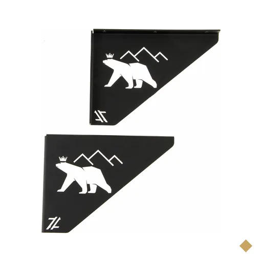 Mãos Francesas Pretas Ornamentadas em Aço Urso 20cm Decorativas Zarg