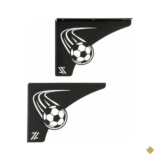 Par Mãos Francesas Pretas Decorativas 20cm Futebol Bola Rápida Aço