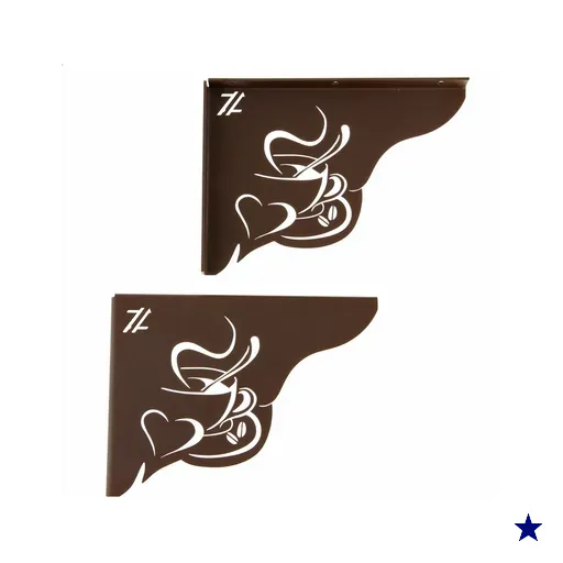Par Mãos Francesas Decorativas 20cm Cantinho do Café Xícara Coração Marrom…