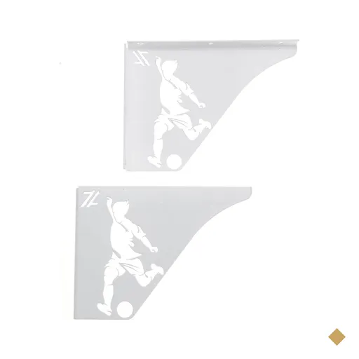 Par Mão Francesa Moderna 20cm Jogador Futebol Aço Branco Prateleira Zarg