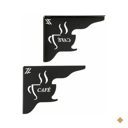 Par Mãos Francesas Decorativas 20cm Cantinho do Café Xícara Preto Aço
