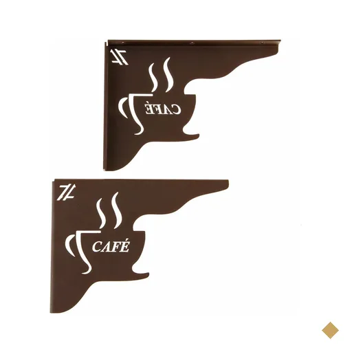 Mão Francesa Marrom Decorativa 20cm Cantinho do Café Xícara Aço Zarg