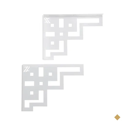 Mão Francesa Arabesco 20cm Quadrados Abstrato Branco Aço Zarg