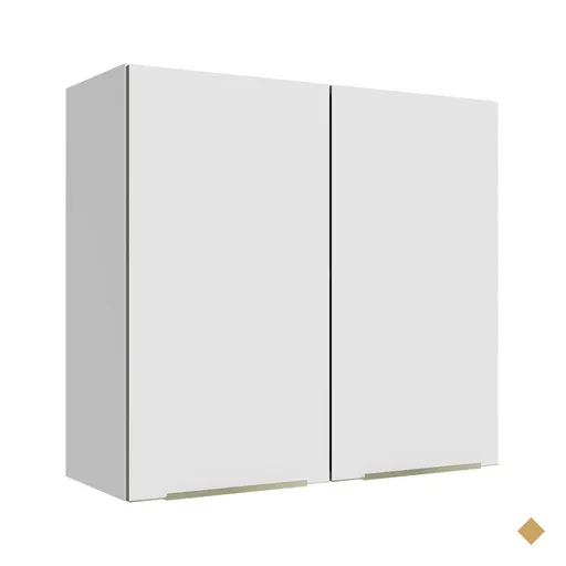 Armário Aéreo 70 cm 2 Portas Branco/Branco Veludo Lux Madesa
