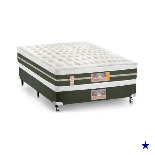 Cama Box + Colchão Castor Casal Silver Star Air Double FaceTenopedic…