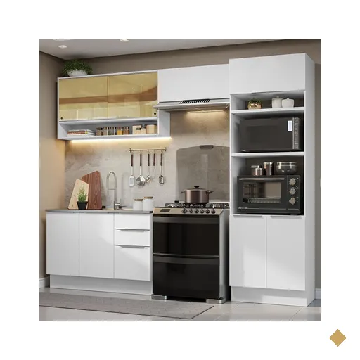Armário de Cozinha Completa 270cm Branco Stella Madesa 07