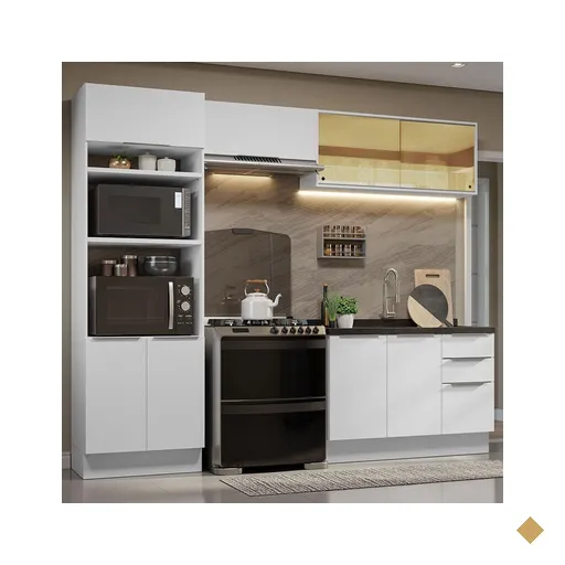 Armário de Cozinha Completa 270cm Branco Stella Madesa 06