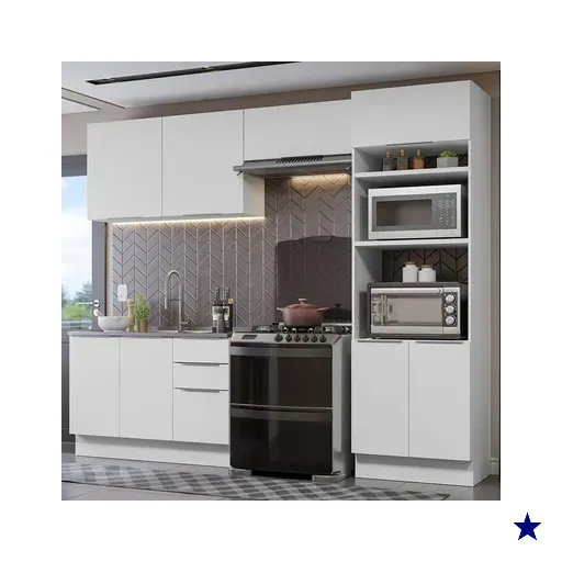 Armário de Cozinha Completa 270cm Branco Stella Madesa 05