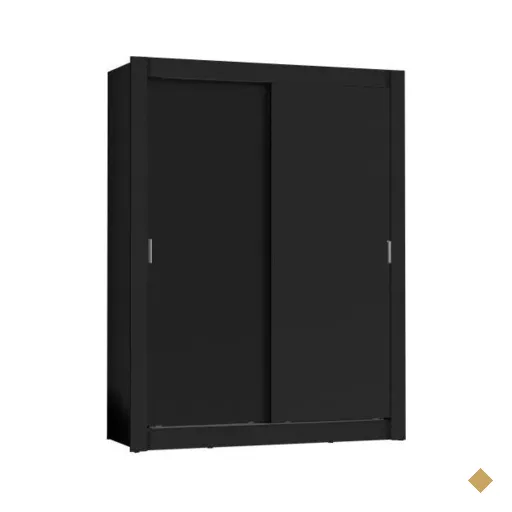Guarda-Roupa Solteiro Madesa Denver 2 Portas de Correr - Preto