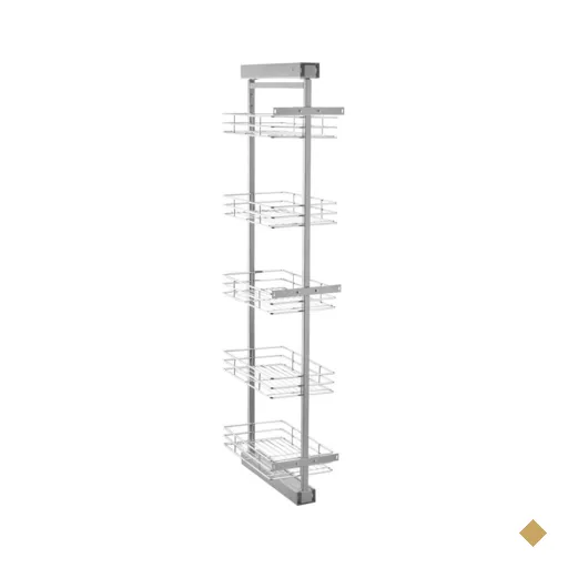Coluna Deslizante com Corrediça 5 Cestos Aramados para Armário 147cm Schmitt