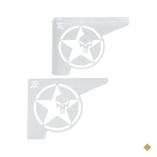 Par Mãos Francesas Brancas Ornamentadas 20cm 4x4 Estrela Caveira Justiceiro…
