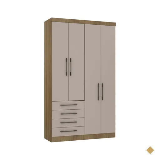 Guarda Roupa Modulado Eucamoveis Paris 4 Portas 4 Gavetas - 340-774