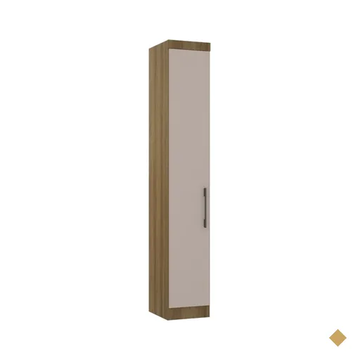 Módulo Guarda Roupa Eucamoveis Paris 1 Porta - Avela/Cinammon