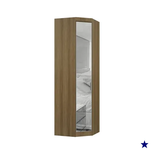 Modulo Guarda Roupa Canto Eucamoveis Paris 1 Porta Com Espelho - Avelã