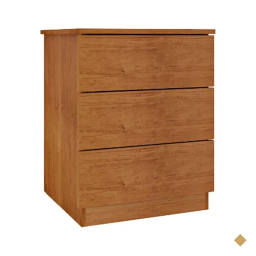 Mesa de Cabeceira Veronna 3 Gavetas MDF Tcil Móveis