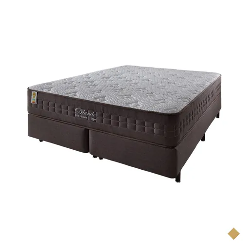 Cama Box Queen Marrom + Colchão Molas Ensacadas Orlando 158x198x30cm