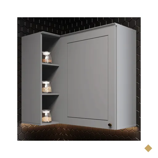 Armário Aéreo Cozinha Americana 1 Porta 100% MDF Branco HP - Henn