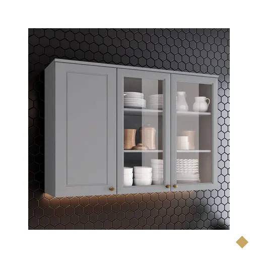 Armário Aéreo Cozinha Americana 3 Portas 100% MDF Branco HP
