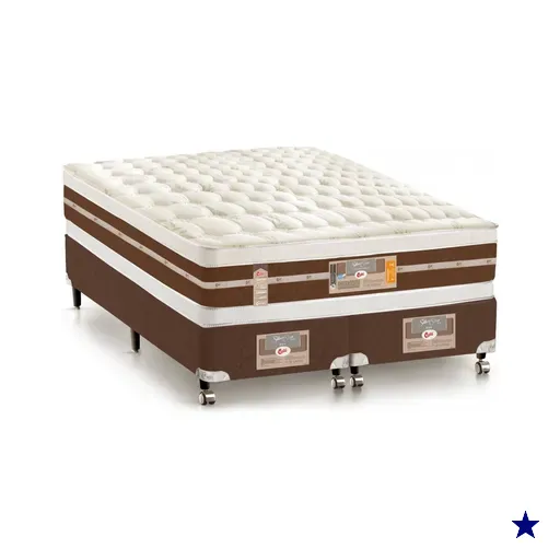 Cama Box + Colchão Castor King Silver Star Air Double Face Hibrido 180x200x61cm